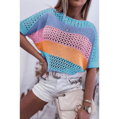 Azura Exchange Colorblock Striped Knitted Top - XL - Main Image