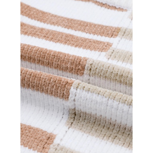 Stripe Blocked Drop Shoulder Slouchy Sweater - S - Main Image