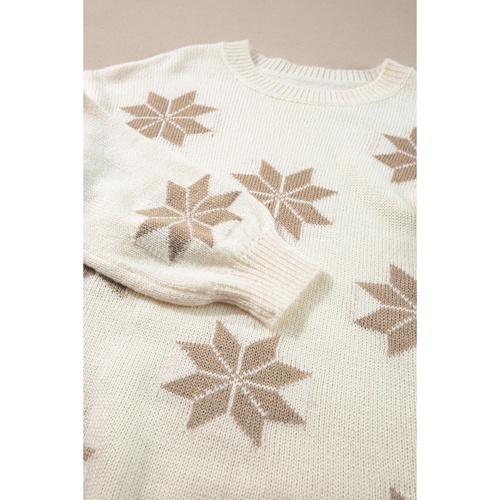 White Snowflake Christmas Tunic Sweater - L - Main Image