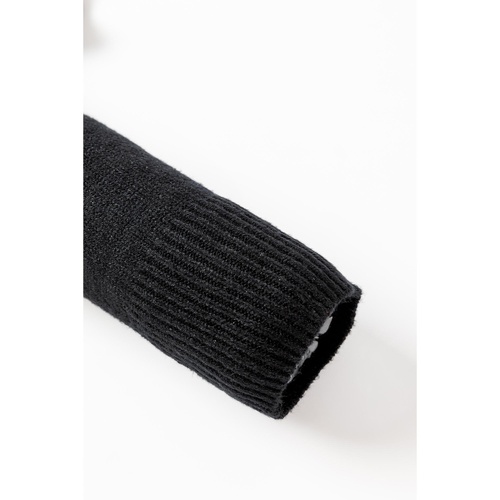 Black Tinsel Merry and Bright Graphic Christmas Sweater - S - Main Image