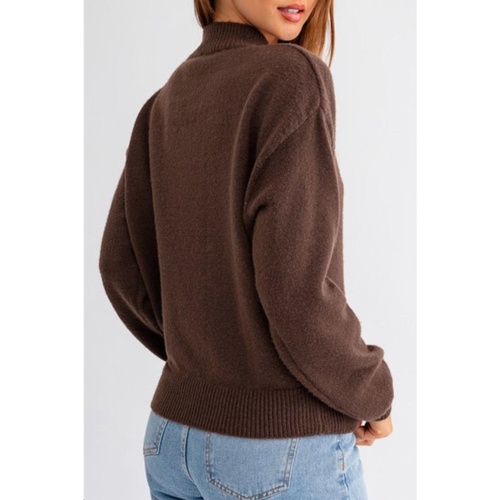 Coffee Western Howdy Boot Graphic High Neck Sweater - L - Main Image