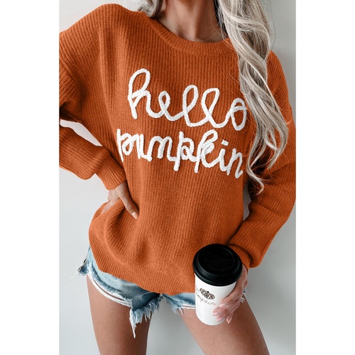 Flamingo Hello Pumpkin Graphic Sweater - 2XL - Main Image