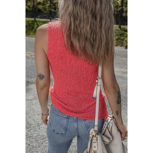 Flamingo Textured Knit U Neck Slim Fit Sweater Vest - L - Main Image