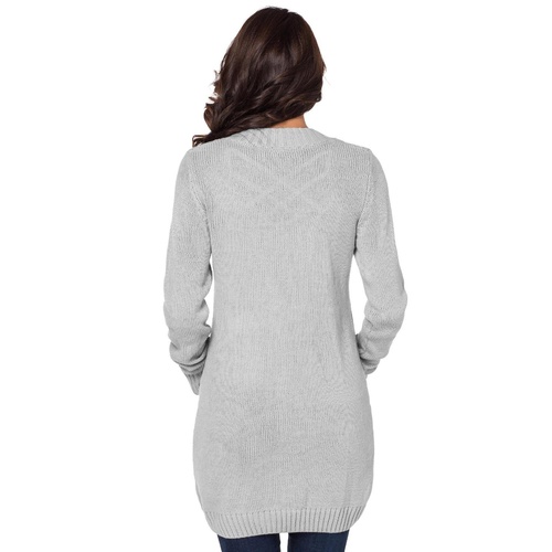 Gray Front Pocket and Buttons Closure Cardigan - M - Main Image