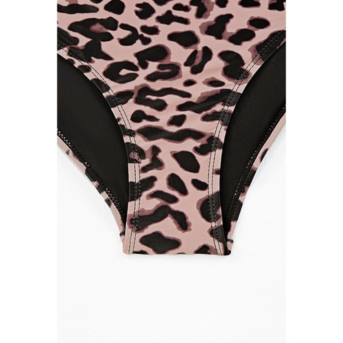Black Square Neck Sleeveless Fashion Print Tankini Set - L - Main Image