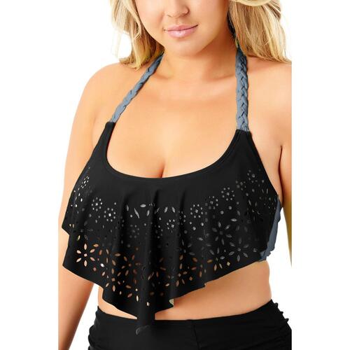 Azura Exchange Allure Juniors Plus Size Flounce Swimwear - 2X - Main Image