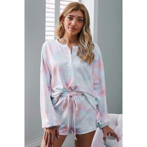 Orange Tie Dye Knit Pajamas Set - 2XL - Main Image