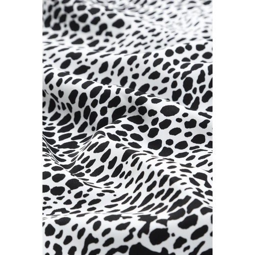 Long Sleeve Leopard Animal Print Shirt Dress - S - Main Image