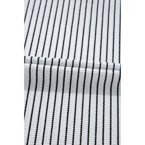White Stripe Criss Cross Side Slits Slim Fit Sleeveless Midi Dress - L - Main Image