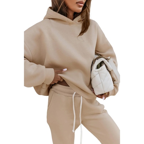 Pale Khaki Chunky Two-piece Hooded Sweatsuit - XL - Main Image