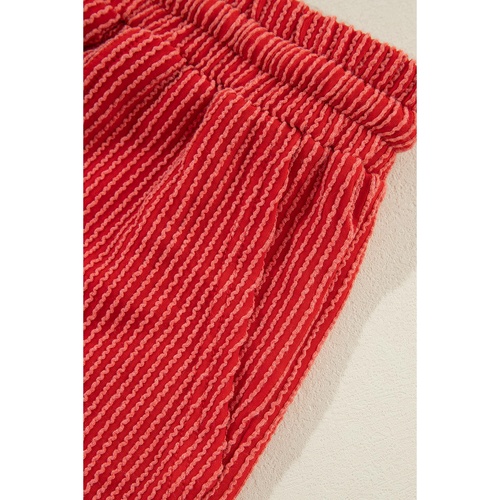 Fiery Red JOLLY Corded Long Sleeve Top and Pockets Pants Set - XL - Main Image