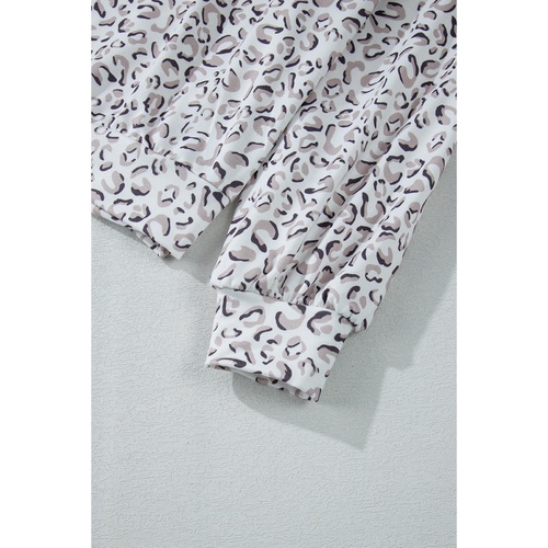 White Classic Leopard Hoodie and Shorts Set - S - Main Image