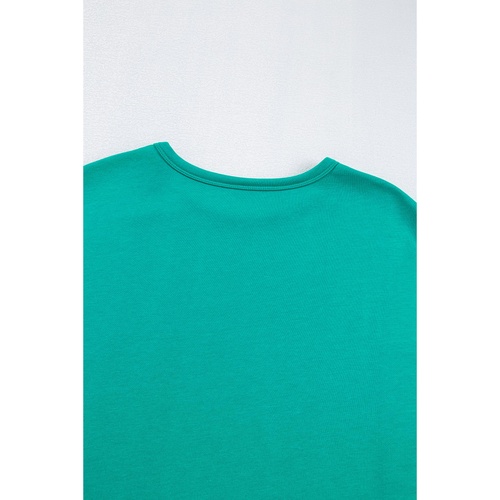 Solid Color Pullover Top and Cargo Pants Set - L - Main Image