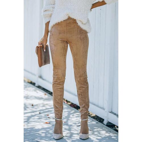 Azura Exchange High Waist Faux Suede Skinny Leggings - XL - Main Image