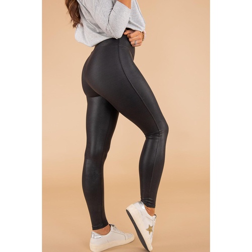 Black Faux Leather Skinny Leggings - M - Main Image