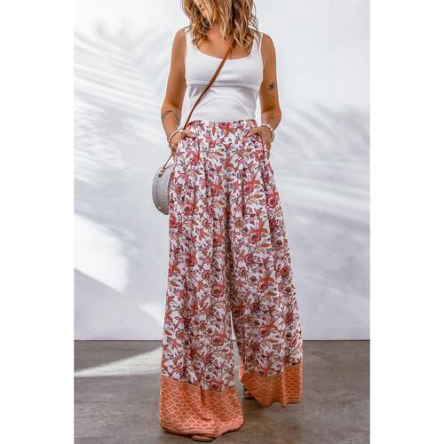 Azura Exchange Printed High Waist Wide Leg Pants - S - Main Image