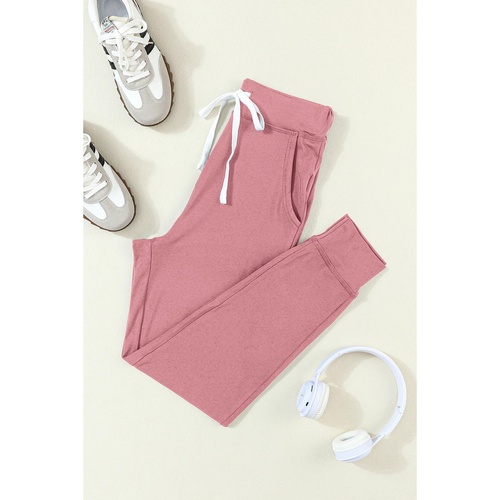 Fushia Drawstring Waist Pocketed Joggers - S - Main Image