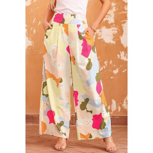 Azura Exchange Color Palette Print Wide Leg Pants - S - Main Image