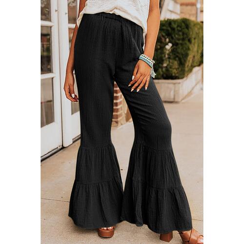 Azura Exchange Textured Ruffled Bell Bottom Pants - L - Main Image