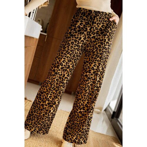 Azura Exchange Leopard Print Wide Leg Pants - XL - Main Image