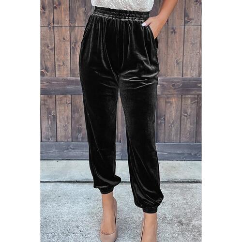Azura Exchange Luxurious Velvet Jogger Pants - L - Main Image