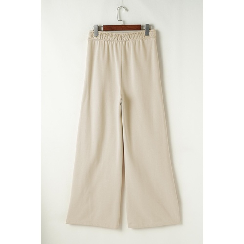 Apricot Loop Drawstring Casual Wide Leg Pants - S - Main Image