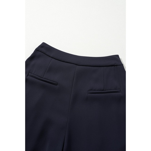 Dirty blue Dual Buttoned High Waist Pleated Wide Leg Pants - L - Main Image