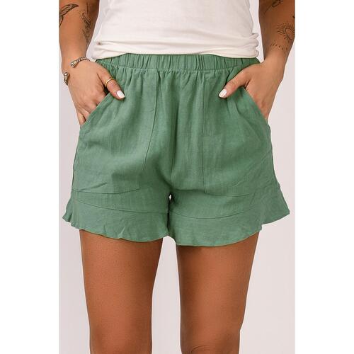 Azura Exchange High Waist Ruffle Shorts with Pockets - S - Main Image