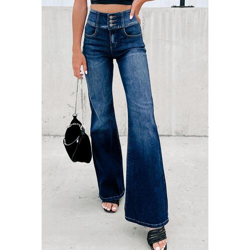 Azura Exchange Elastic Waistband Flare Jeans - 16 US - Main Image