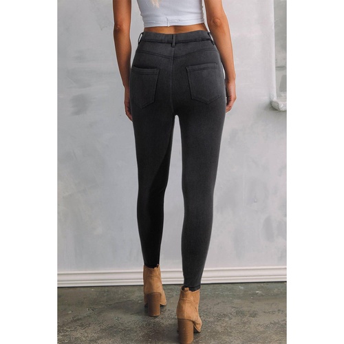 Black Skinny Fit Ankle High Waist Jeans - S - Main Image