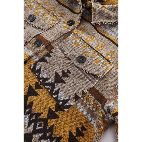 Azura Exchange Brown Western Aztec Print Jacket - L - Main Image