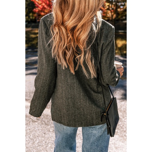 Desert Palm Twilled Single Breasted Lapel Blazer Coat - M - Main Image