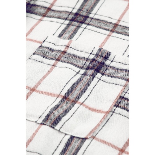 Azura Exchange White Oversized Plaid Pattern Shacket with Slits - 2XL - Main Image