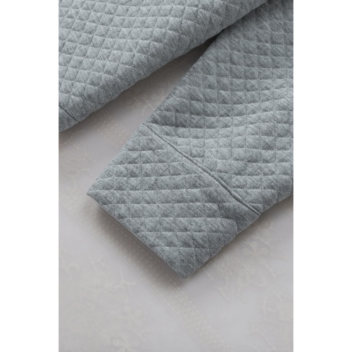 Gray Retro Quilted Flap Pocket Button Shacket - 2XL - Main Image