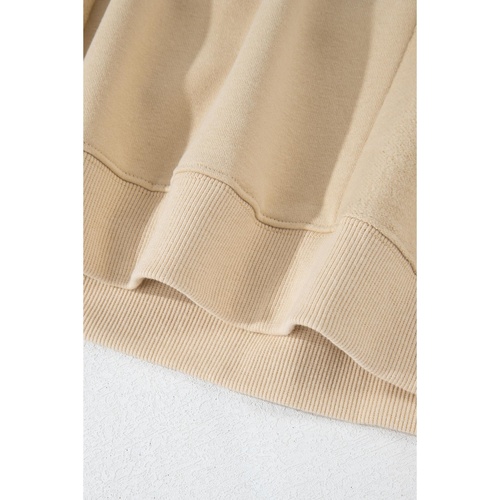 Apricot Loose Patchwork Crewneck Plus Size Sweatshirt - 4X - Main Image