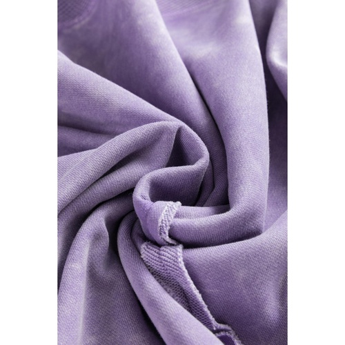 Orchid Petal Textured Patchwork Frilled Trim Plus Size Pullover Sweatshirt - 1X - Main Image
