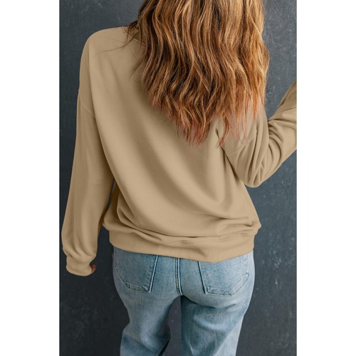 Apricot Cute Ghost Pumpkin Printed Plus Size Halloween Sweatshirt - 4X - Main Image