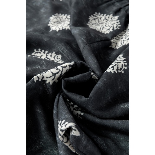 Azura Exchange Black Plus Size Geometric Ethnic Print Drawstring Wide Leg Pants - 2X - Main Image