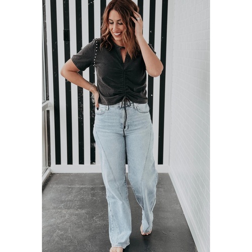 Beau Blue Light Wash Exposed Seam Plus Size Jeans - 3X - Main Image