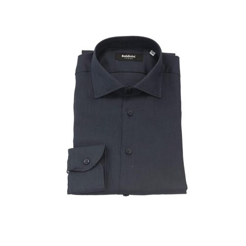 Slim Fit Button-Front Shirt with Italian Collar and Logo Insert 42 IT Men - Main Image