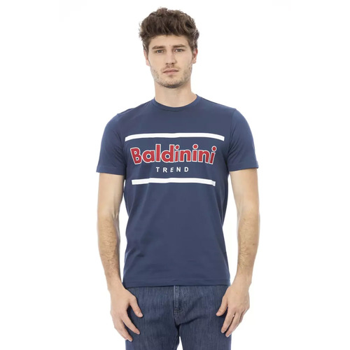 Round Neck Short Sleeve T-shirt with Front Print S Men - Main Image