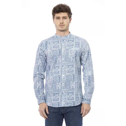 Regular Fit Mandarin Collar Shirt with Button Front Closure L Men - Main Image