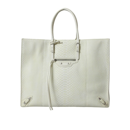 Balenciaga Women's Chic Python Leather Tote in White & Yellow - One Size - Main Image