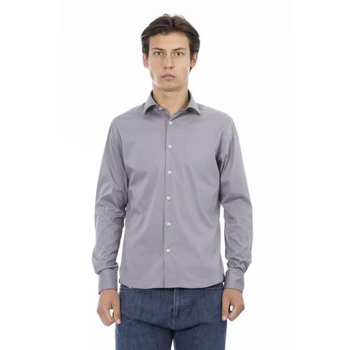 Baldinini Trend Men's Gray Cotton Shirt - L - Main Image