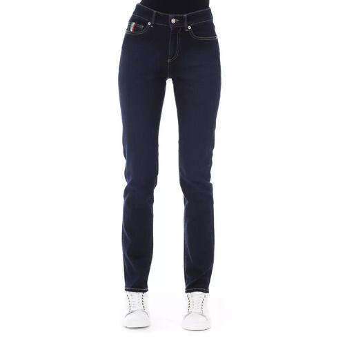 Logoed Button Regular Jeans with Tricolor Insert W32 US Women - Main Image