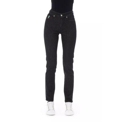 Regular Jeans with Logoed Button and Tricolor Insert. W28 US Women - Main Image