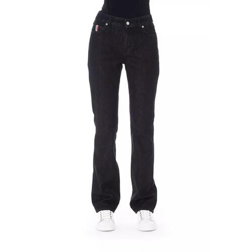 Logoed Button Regular Jeans with Tricolor Insert W30 US Women - Main Image