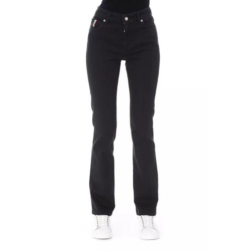 Logoed Button Regular Jeans with Tricolor Insert W28 US Women - Main Image