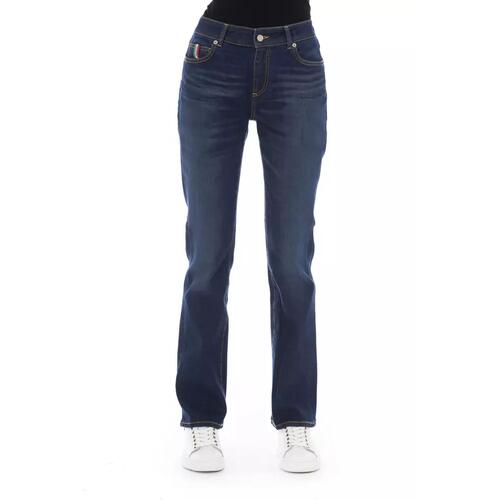 Logoed Button Regular Jeans with Tricolor Insert W30 US Women - Main Image