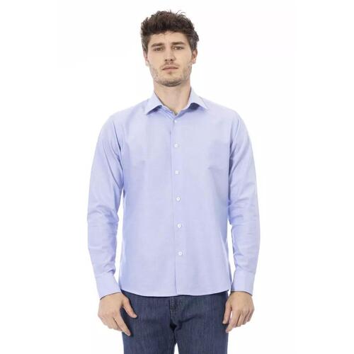 Baldinini Trend Men's Light Blue Cotton Shirt - L - Main Image